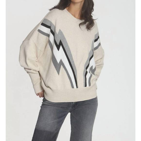 NEW LABEL+THREAD retro sweatshirt in dune bolt multi - Picture 6 of 8